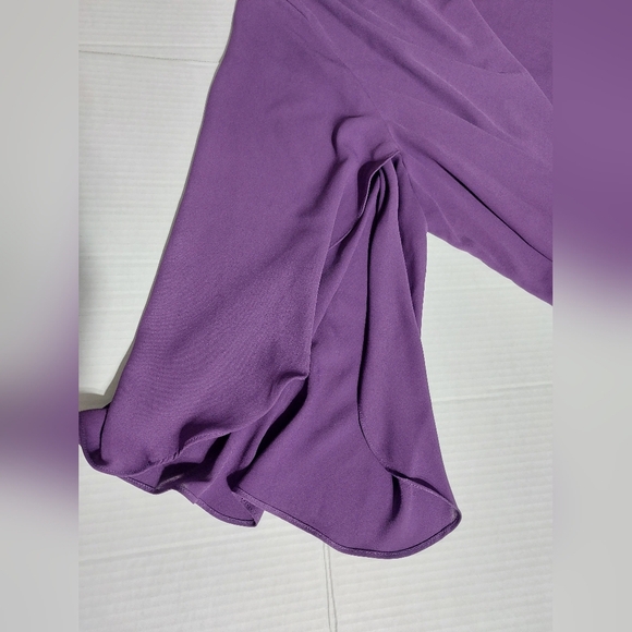 Women's T-Shirt Solid Split Sleeve Top T-Shirt for Women Purple 4XL - Picture 6 of 9